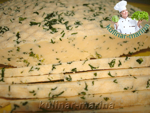 Домашний сыр с зеленью | Homemade cheese with herbs