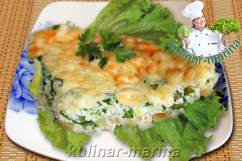 Омлет с сыром, картофелем и зеленью | Omelet with cheese, potatoes and herbs