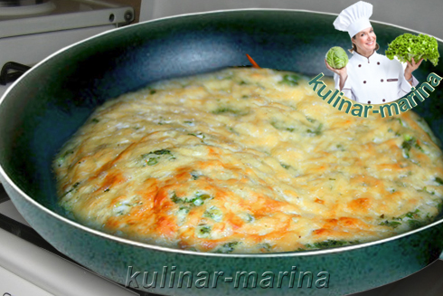 Омлет с сыром, картофелем и зеленью | Omelet with cheese, potatoes and herbs