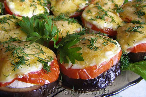 Запеченые баклажаны с грибами и помидорами. V2.0 | Baked eggplants with mushrooms and tomatoes. V2.0