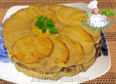 Картофельный пирог с грибами без теста | Potato pie with mushrooms