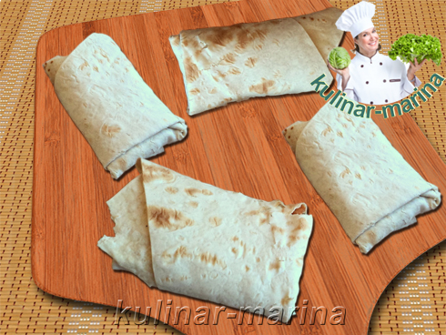 Пирожки из лаваша с сыром, чесноком и помидорами | Cakes of bread with cheese, garlic and tomatoes