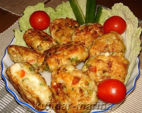 Нежные куриные котлеты с болгарским перцем, кабачком и сыром | Chicken cutlets with sweet pepper, zucchini and cheese