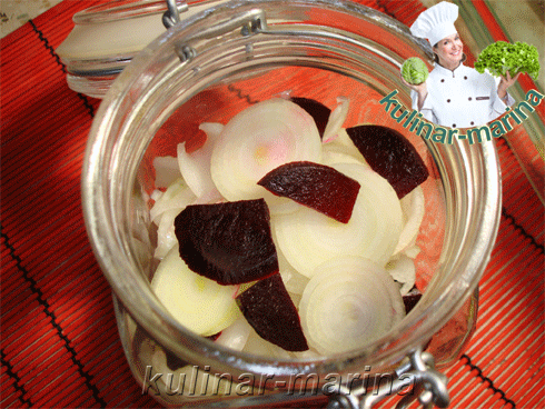 Маринованный лук с красной свеклой | Pickled onions with red beet