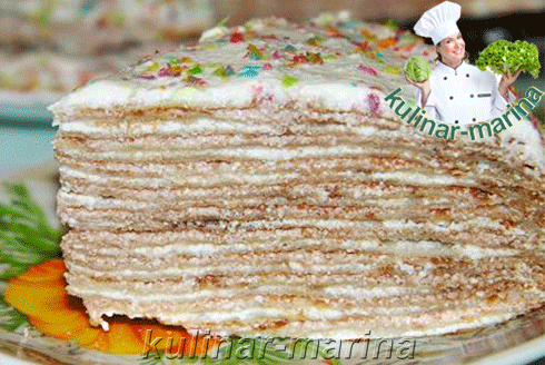 Рецепт с пошаговыми фотографиями и подробным описанием: Блинный торт с творожной начинкой | Pancake cake with cheese filling