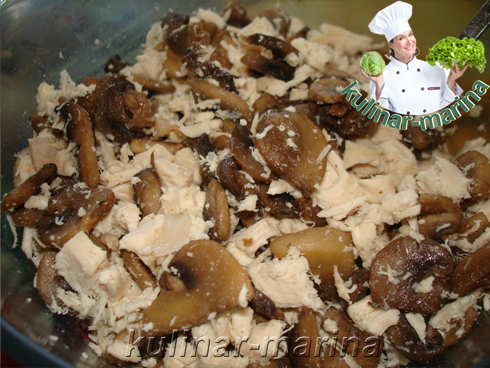 Блины, фаршированные куриным филе, грибами и сыром | Pancakes stuffed with chicken, mushrooms and cheese