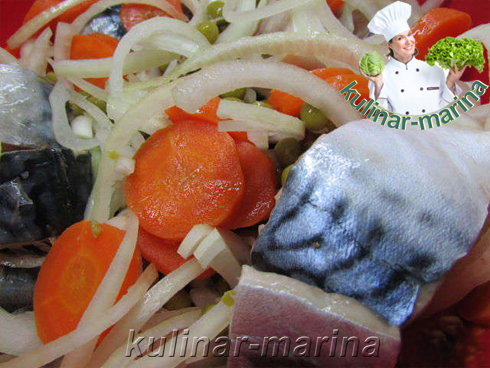 Маринованная скумбрия с овощами | Marinated mackerel with vegetables