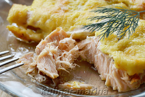 Горбуша под сырной корочкой | Pink salmon with cheese