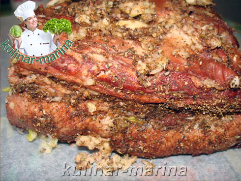 Грудинка (мясные прослойки) в луковой шелухе со специями | Breast (meat layer) in onion skins with spices