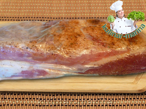 Мясная нарезка или сваренный в пакете подчеревок | Meats or cooked in the package peritoneum