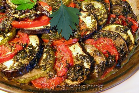 Запеченые баклажаны с грибами и помидорами | Baked eggplants with mushrooms and tomatoes