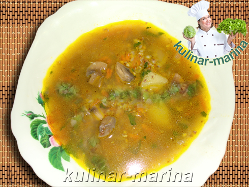 Гречневый суп с грибами | Buckwheat soup with mushrooms